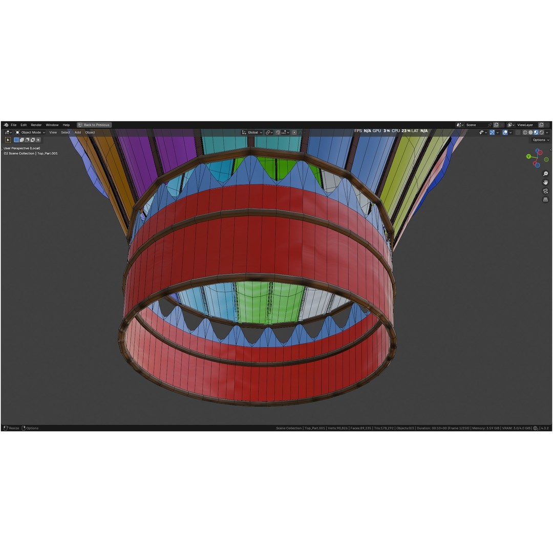 Hot Air Balloon 3D Model – PBR Game Asset, FBX, OBJ - View 57