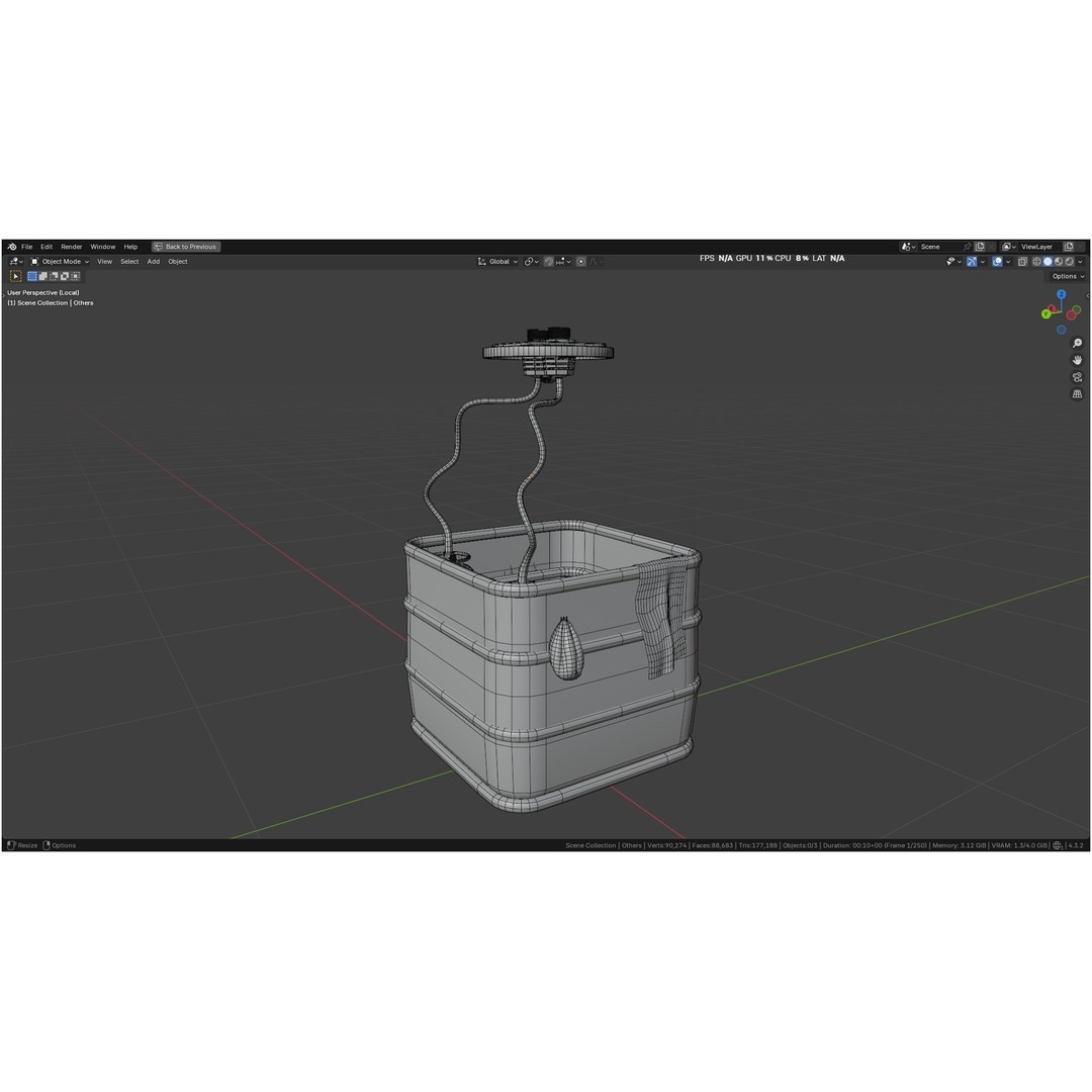 Hot Air Balloon 3D Model – PBR Game Asset, FBX, OBJ - View 87