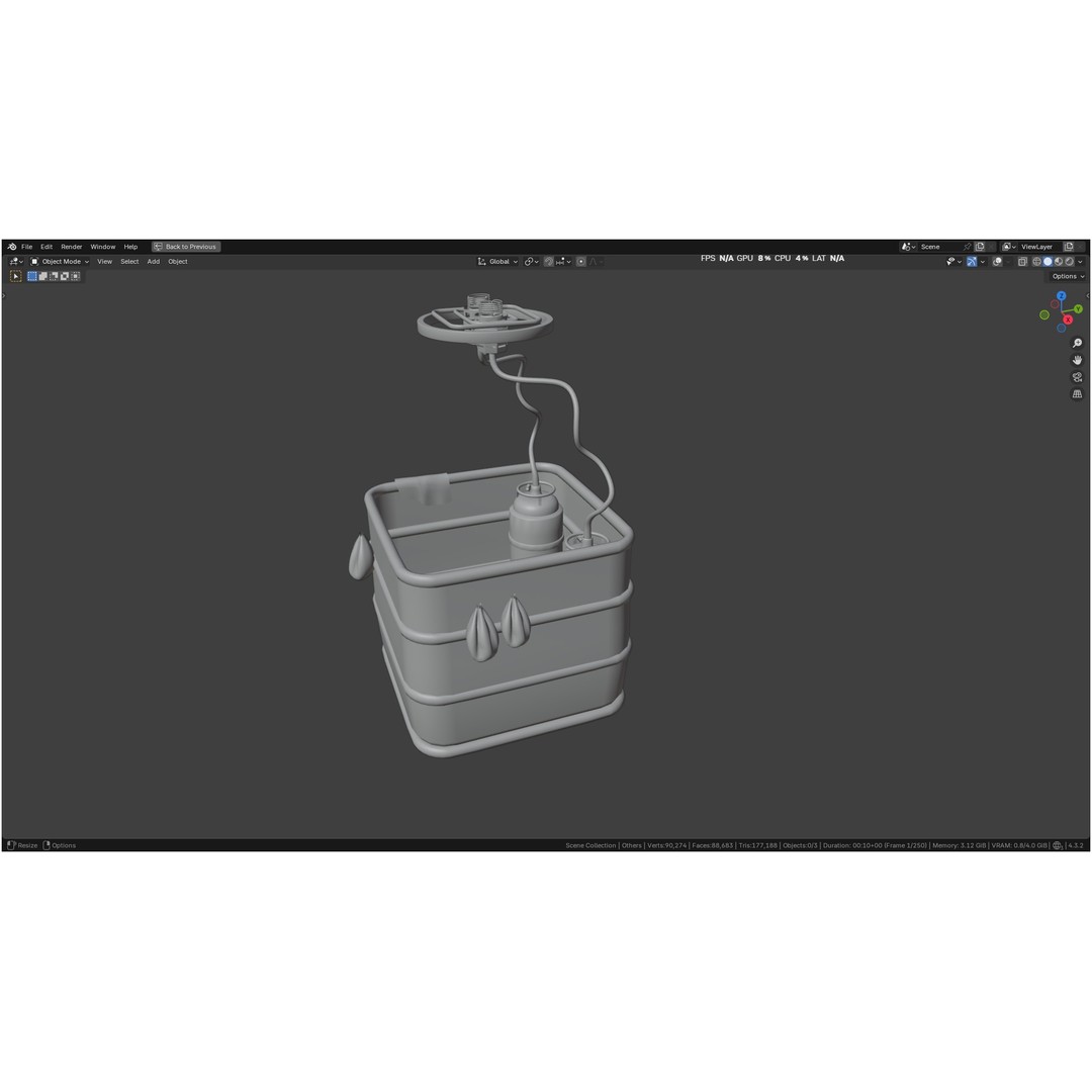 Hot Air Balloon 3D Model – PBR Game Asset, FBX, OBJ - View 96