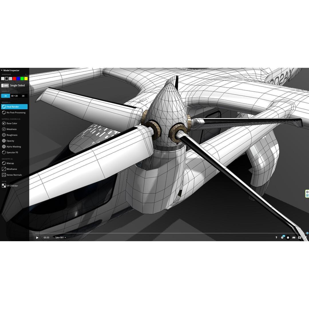 Archer EVTOL 3D Model – Low Poly Helicopter with Tilt Animation - View 11