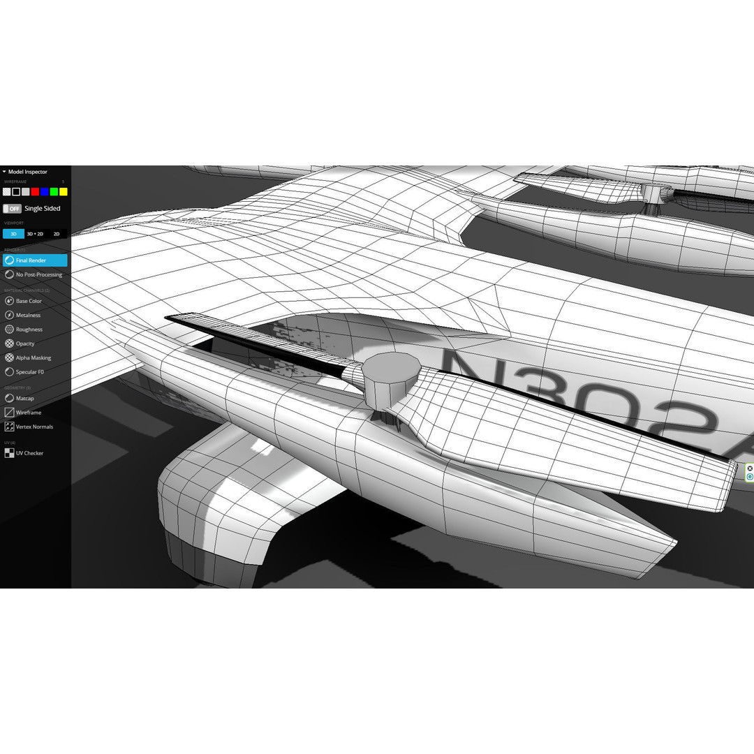 Archer EVTOL 3D Model – Low Poly Helicopter with Tilt Animation - View 12