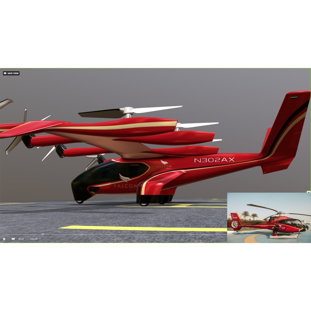Archer EVTOL 3D Model – Low Poly Helicopter with Tilt Animation - View 19