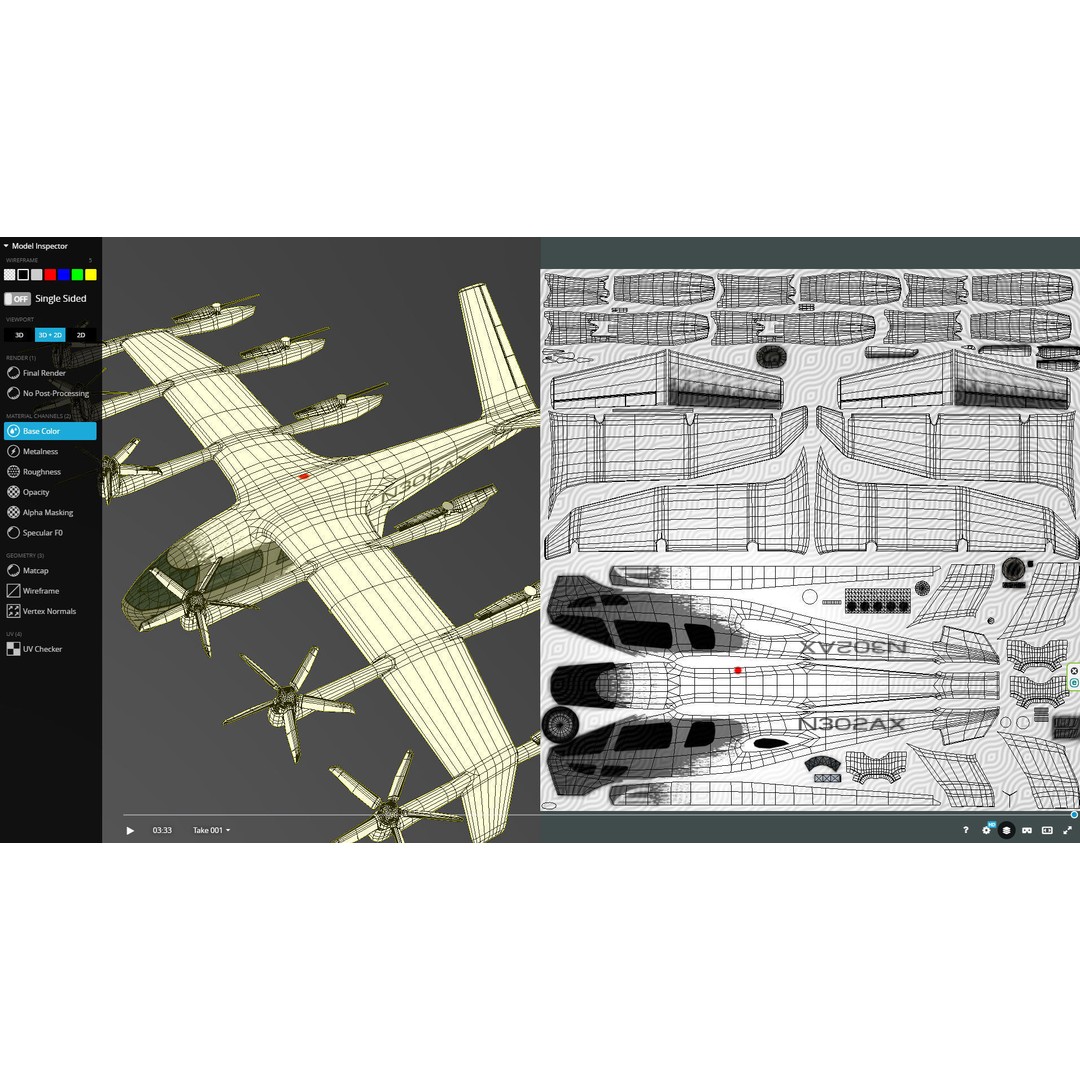 Archer EVTOL 3D Model – Low Poly Helicopter with Tilt Animation - View 20