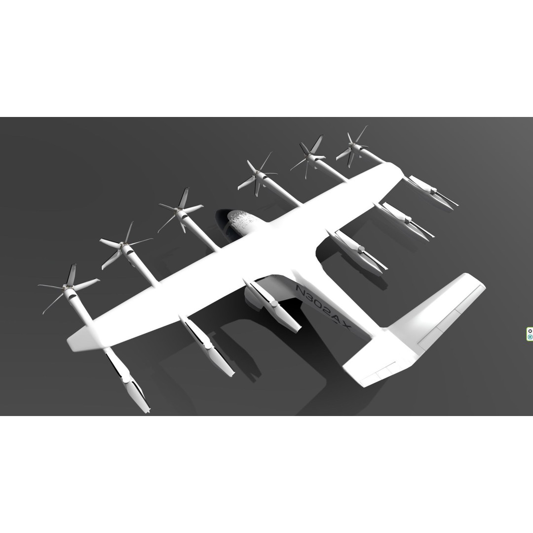 Archer EVTOL 3D Model – Low Poly Helicopter with Tilt Animation - View 8