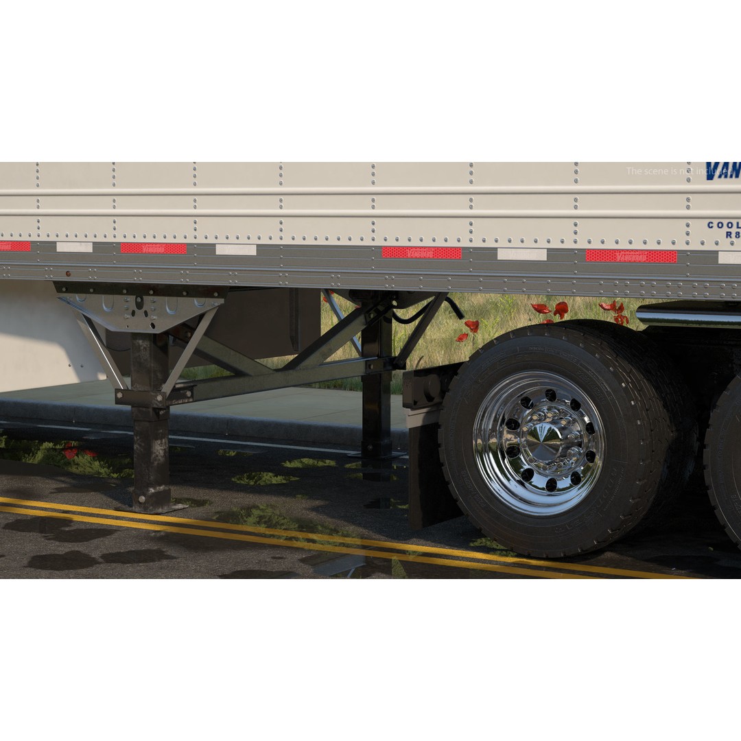 Freightliner Truck 3D Model – Rigged Reefer Trailer for Animation - View 16