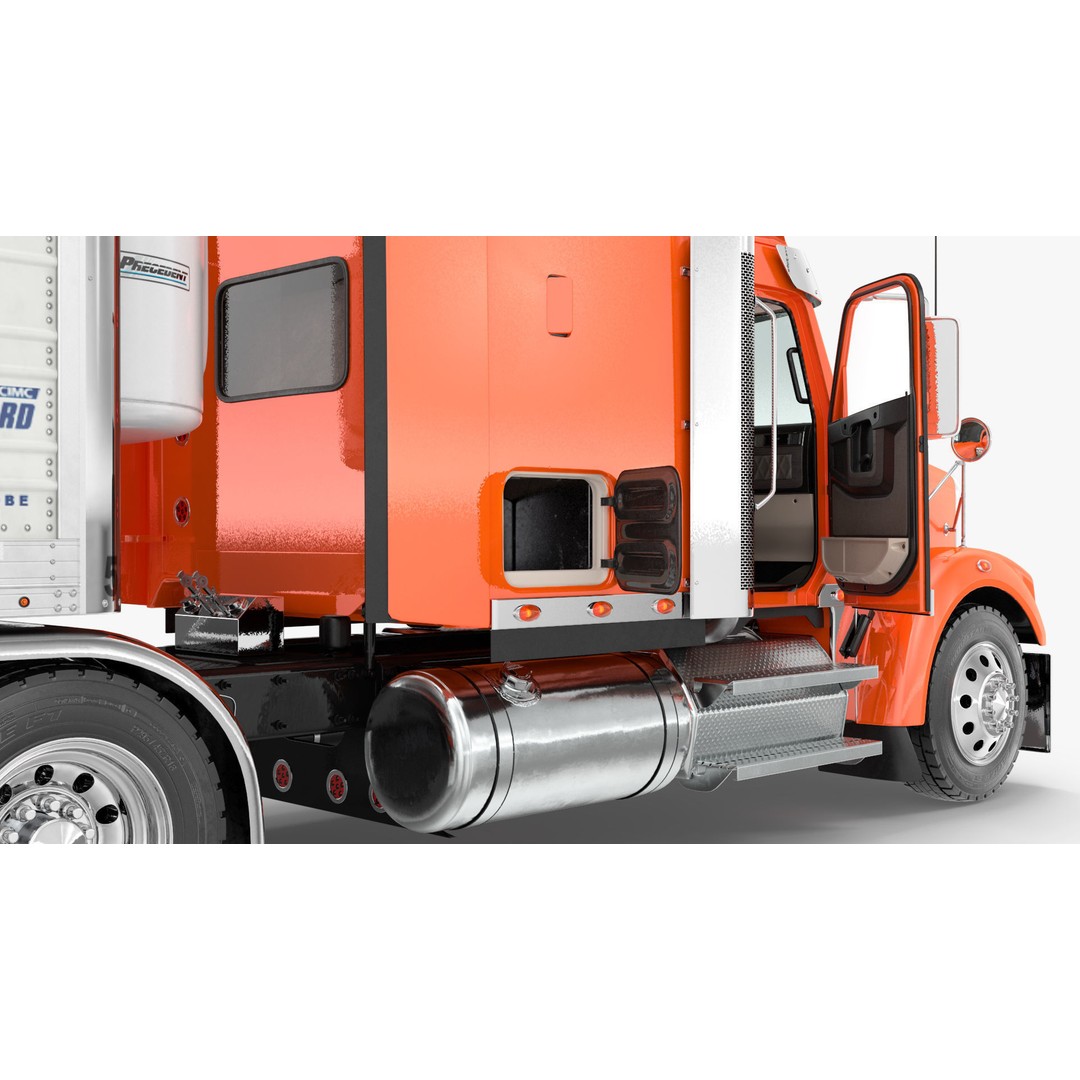 Freightliner Truck 3D Model – Rigged Reefer Trailer for Animation - View 39