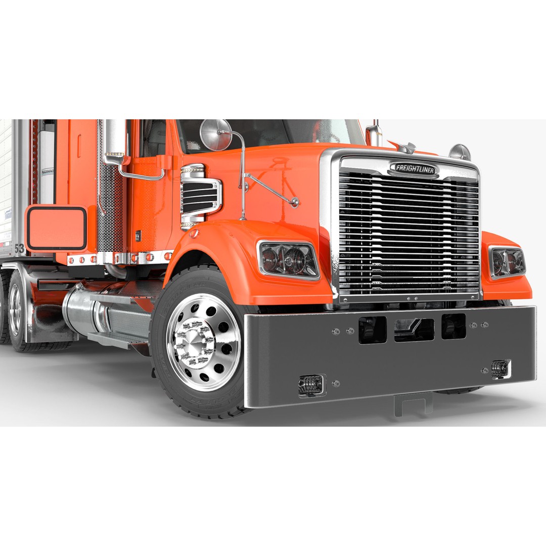 Freightliner Truck 3D Model – Rigged Reefer Trailer for Animation - View 40