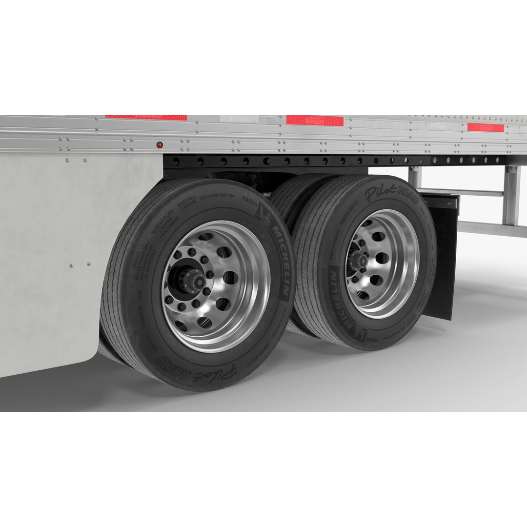 Freightliner Truck 3D Model – Rigged Reefer Trailer for Animation - View 54