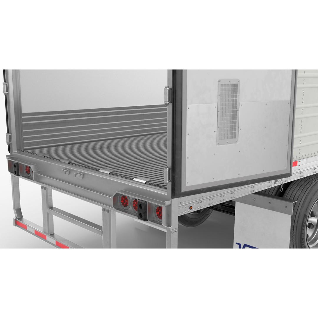 Freightliner Truck 3D Model – Rigged Reefer Trailer for Animation - View 60