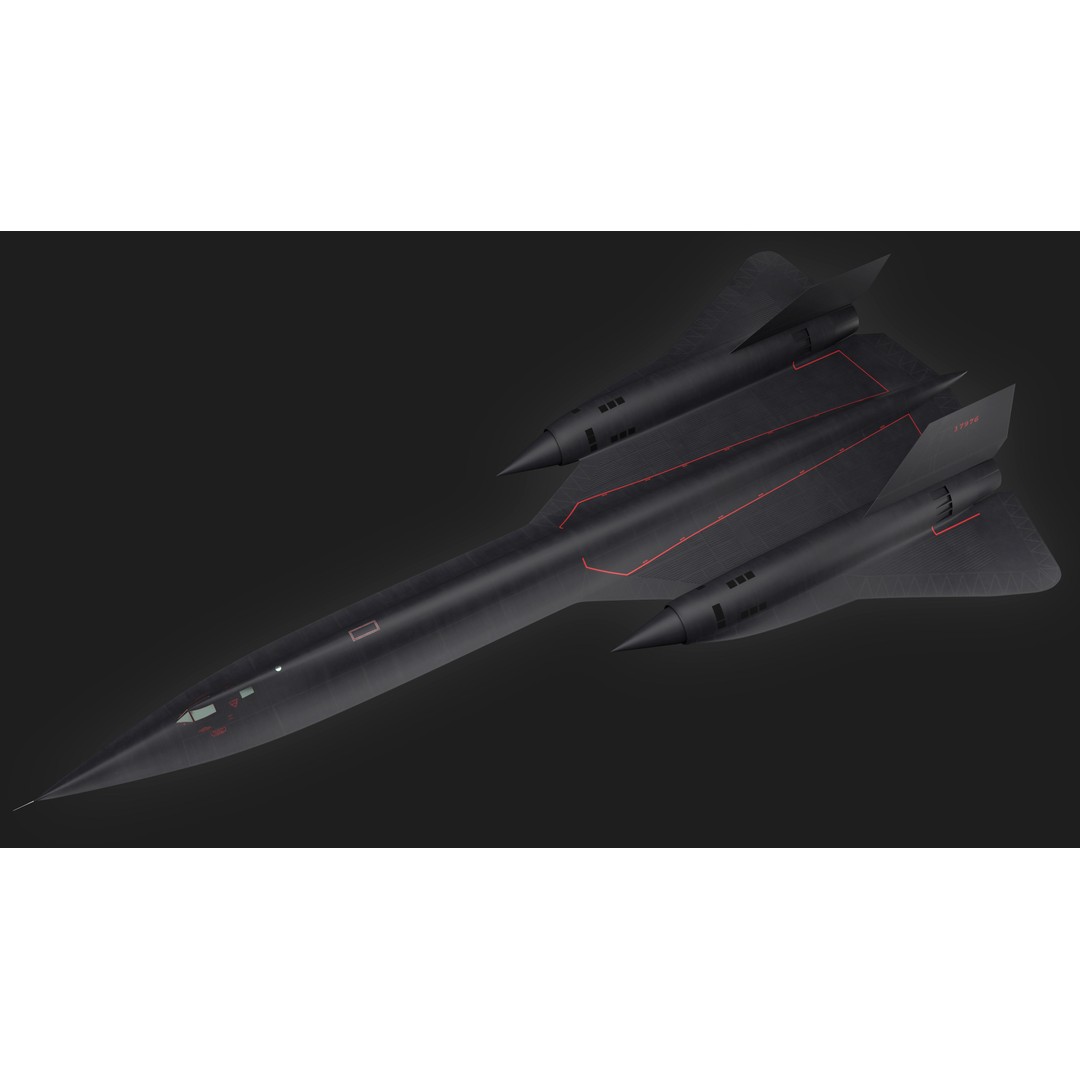Lockheed SR-71 Blackbird 3D Model – Detailed Historic Aircraft, FBX & OBJ - View 6