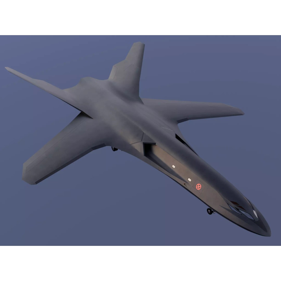 X Black Bird 3D Model – Low Poly Aircraft, Blender Format - View 2