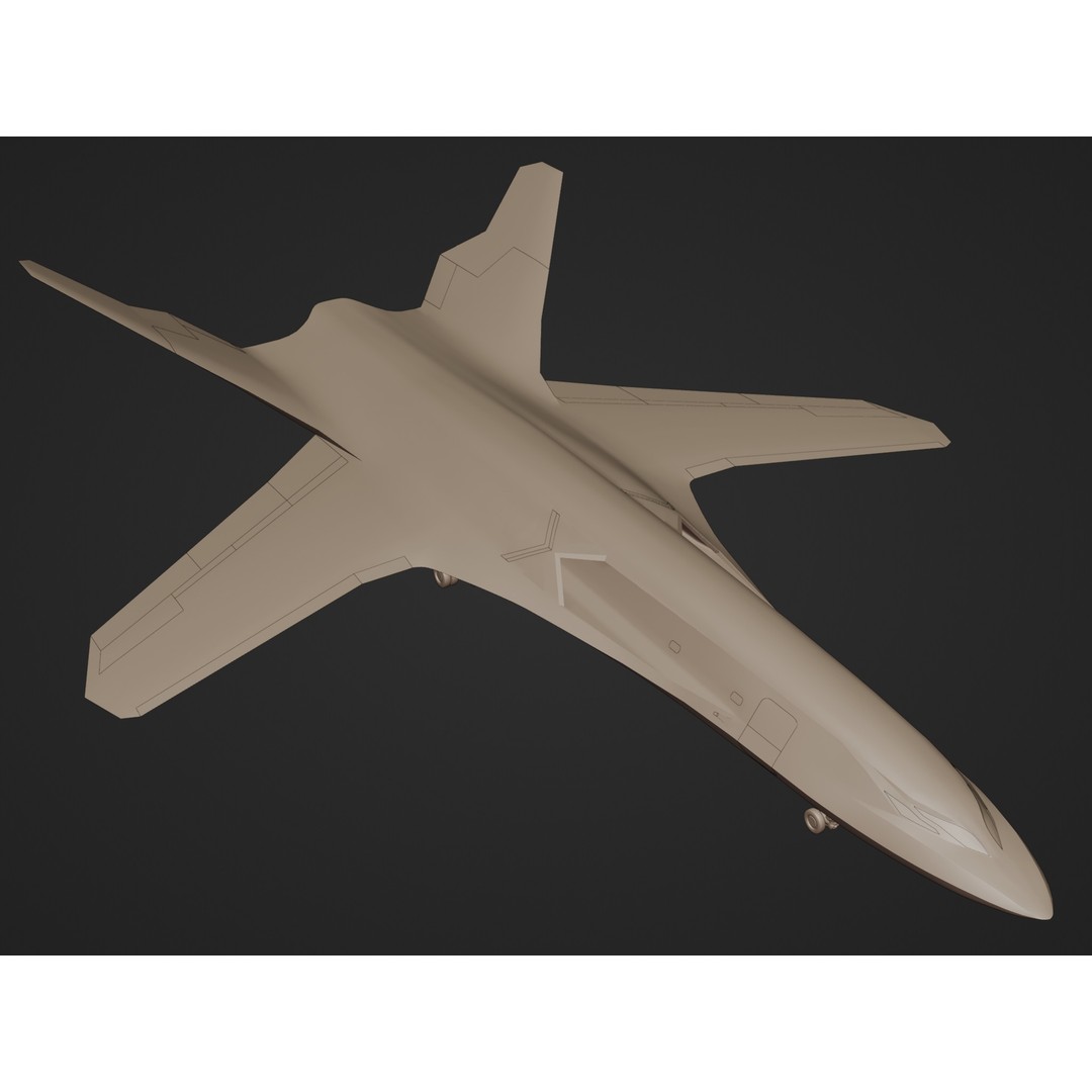 X Black Bird 3D Model – Low Poly Aircraft, Blender Format - View 3