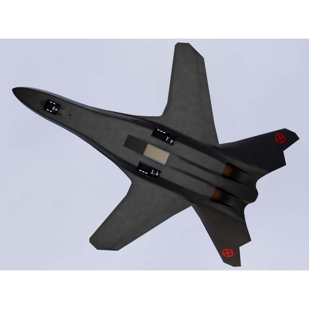 X Black Bird 3D Model – Low Poly Aircraft, Blender Format - View 4