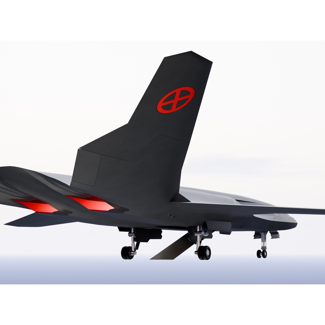 X Black Bird 3D Model – Low Poly Aircraft, Blender Format - View 6