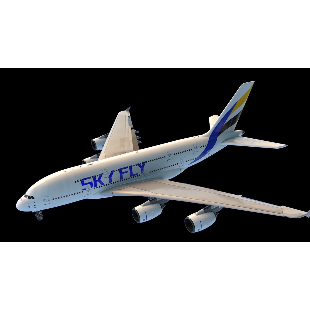 SKYFLY Airplane 3D Model – High Poly PBR Jet Asset, FBX - View 10