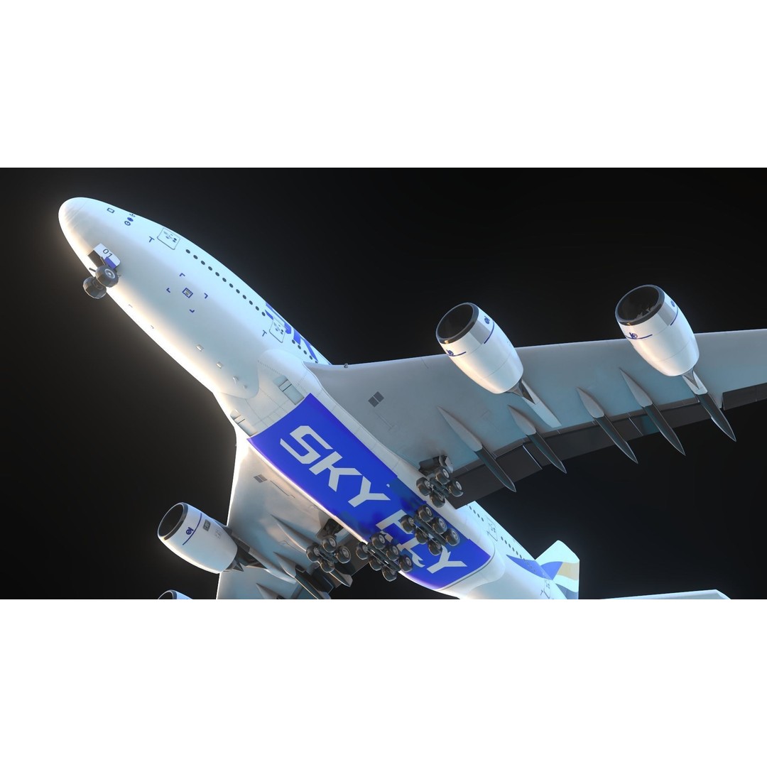 SKYFLY Airplane 3D Model – High Poly PBR Jet Asset, FBX - View 6