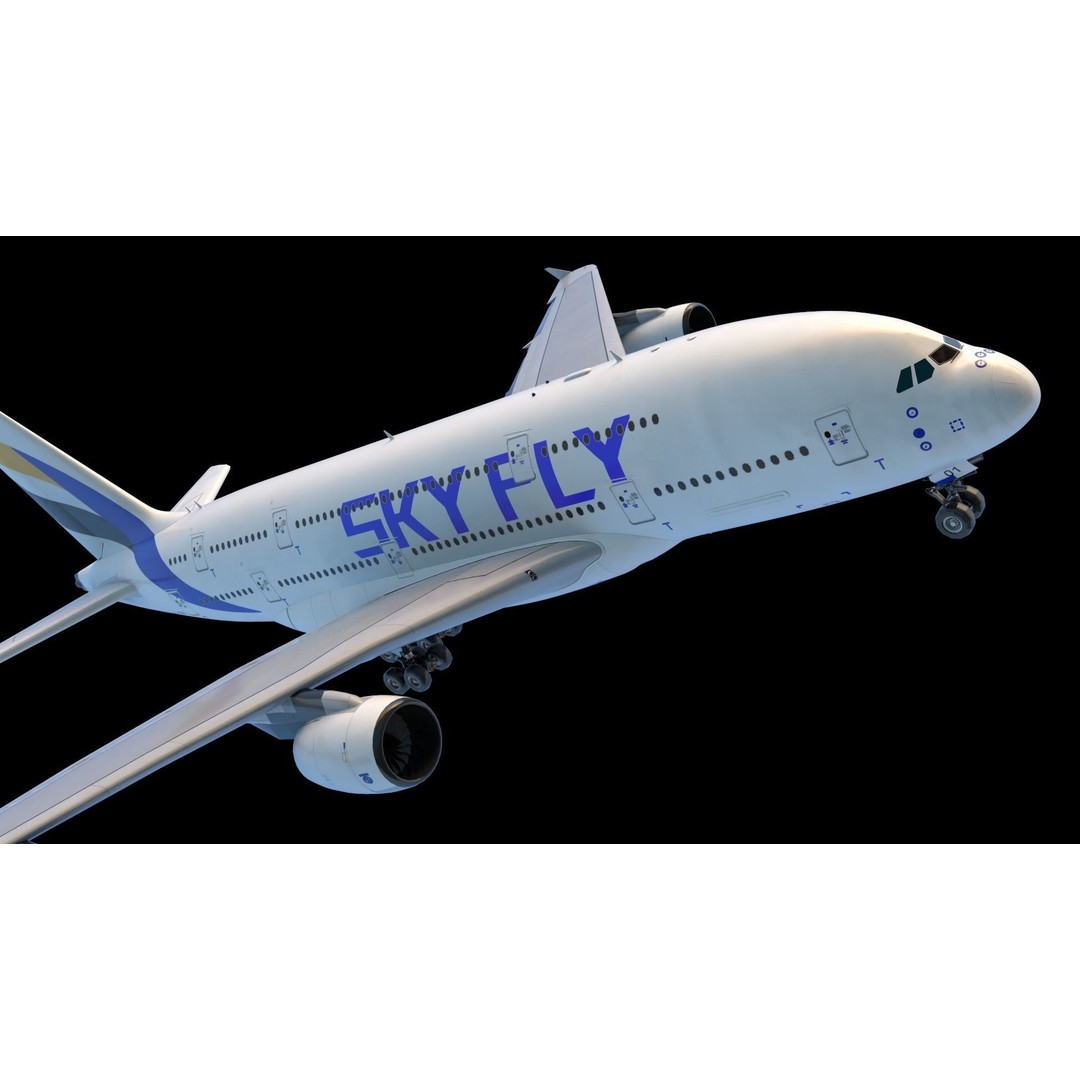 SKYFLY Airplane 3D Model – High Poly PBR Jet Asset, FBX - View 7