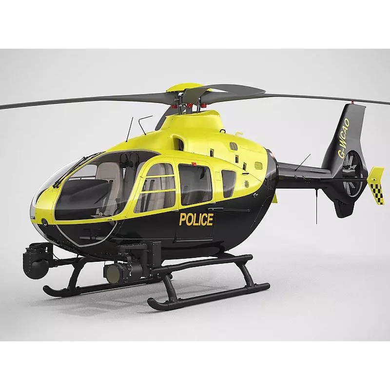 Eurocopter EC135 Police 3D Model – High Poly Animated Helicopter, FBX - View 2