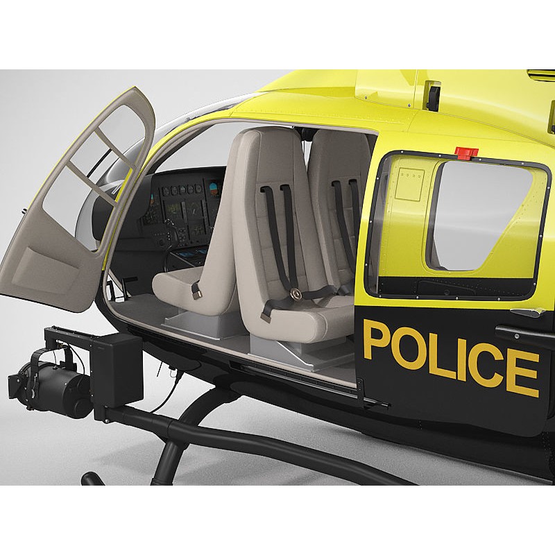Eurocopter EC135 Police 3D Model – High Poly Animated Helicopter, FBX - View 22