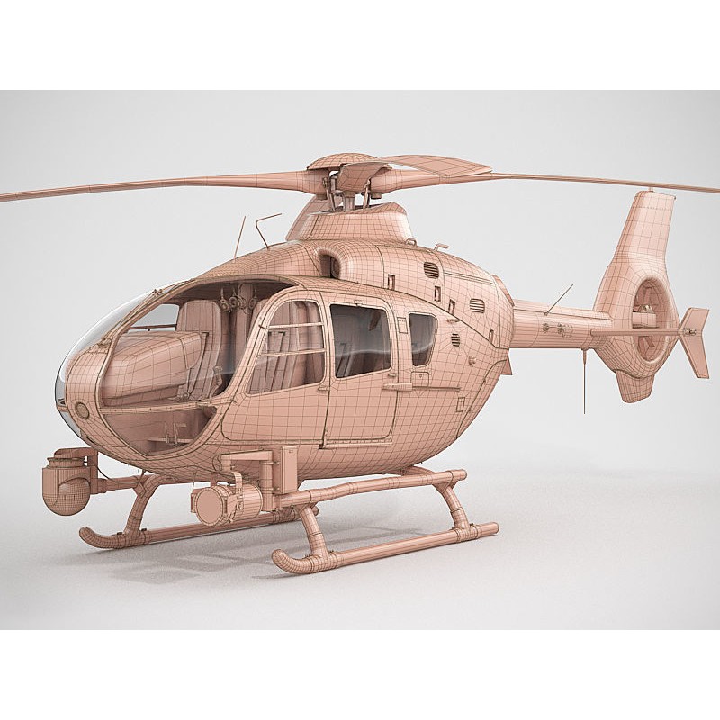 Eurocopter EC135 Police 3D Model – High Poly Animated Helicopter, FBX - View 23