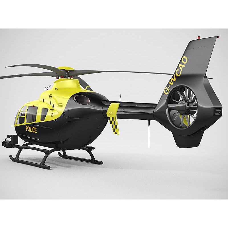Eurocopter EC135 Police 3D Model – High Poly Animated Helicopter, FBX - View 4