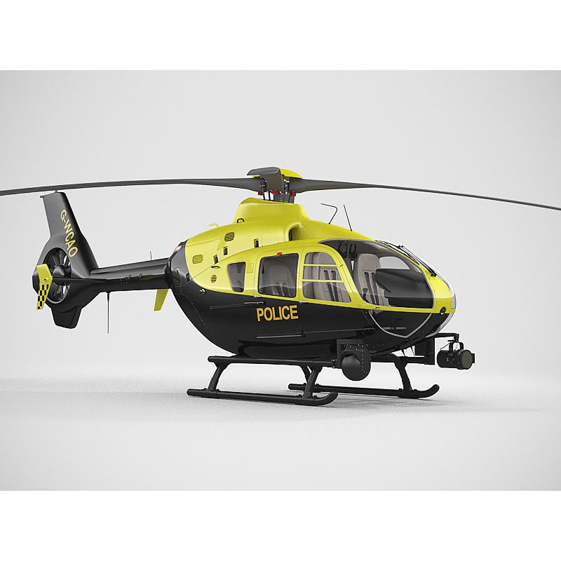 Eurocopter EC135 Police 3D Model – High Poly Animated Helicopter, FBX - View 5