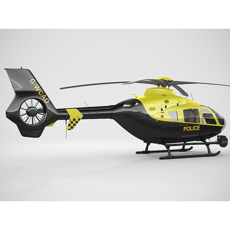 Eurocopter EC135 Police 3D Model – High Poly Animated Helicopter, FBX - View 6