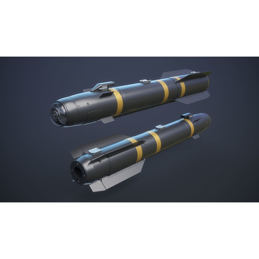 AGM-114 Hellfire 3D Model – High Poly Air-to-Ground Missile, Blender - View 10