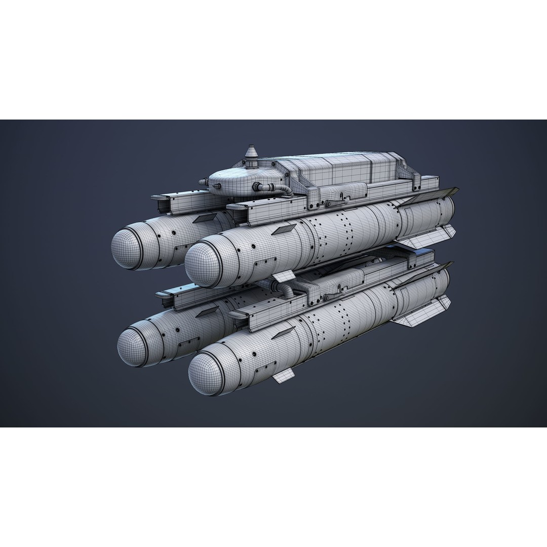 AGM-114 Hellfire 3D Model – High Poly Air-to-Ground Missile, Blender - View 12