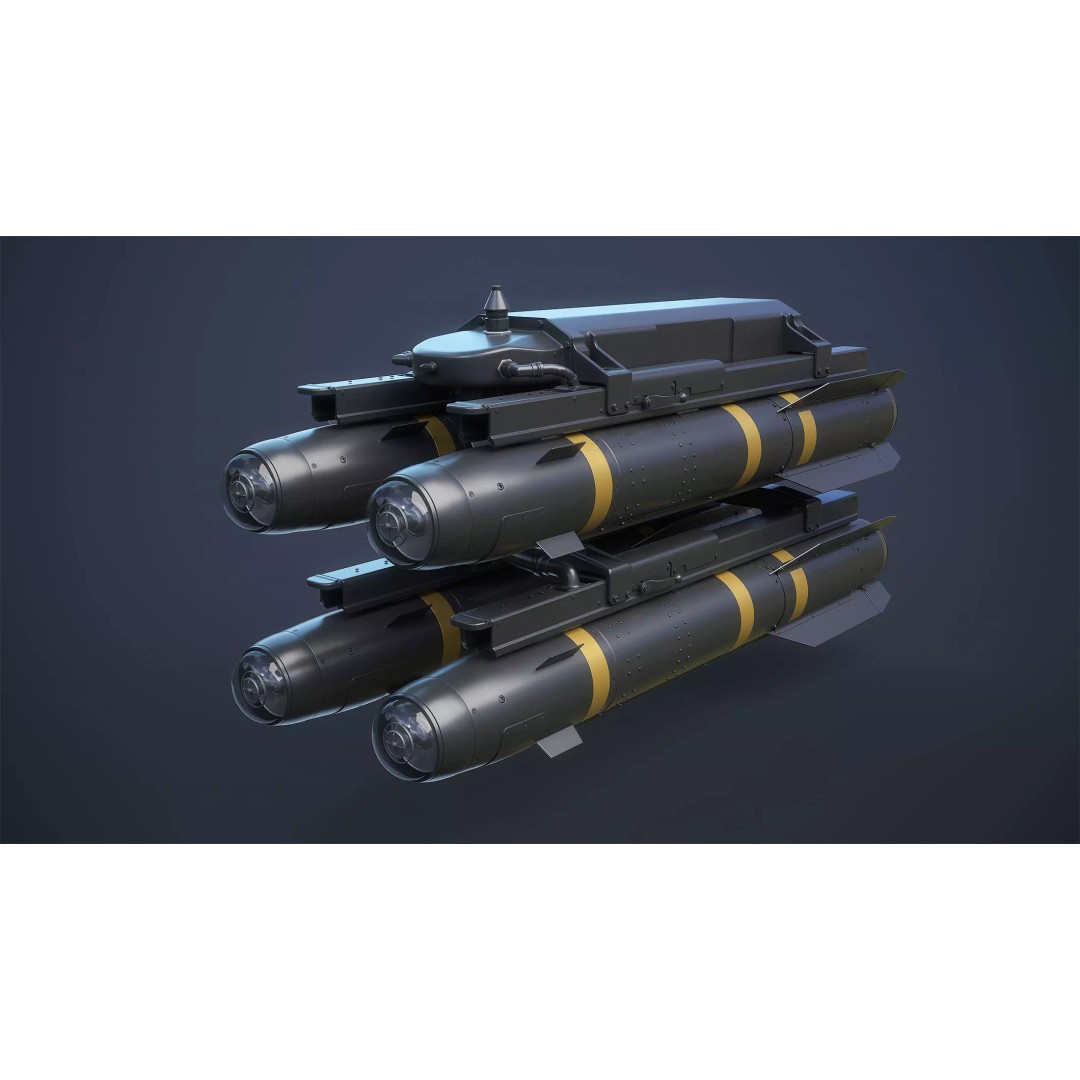 AGM-114 Hellfire 3D Model – High Poly Air-to-Ground Missile, Blender - View 2