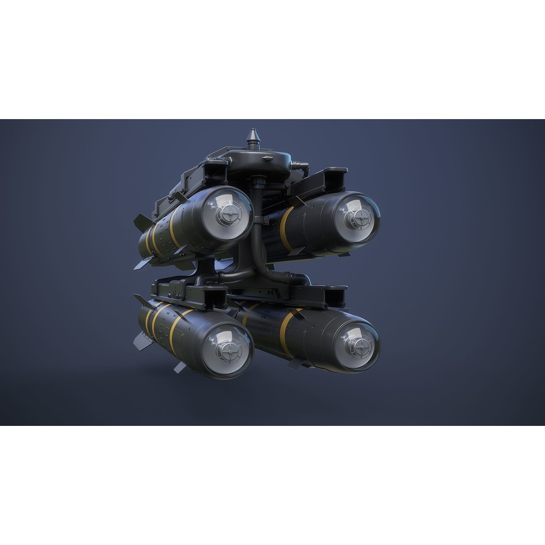 AGM-114 Hellfire 3D Model – High Poly Air-to-Ground Missile, Blender - View 6
