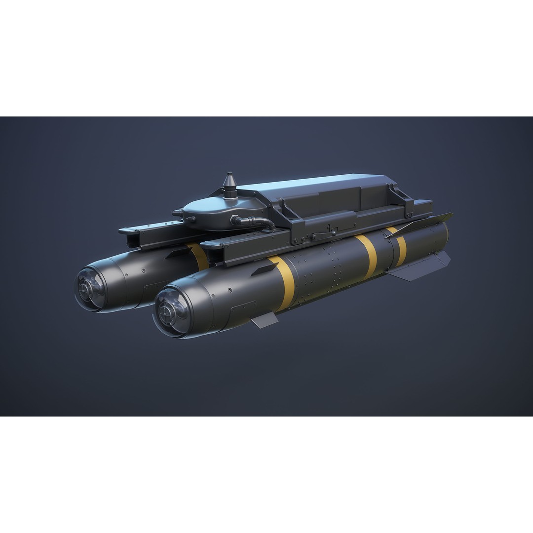 AGM-114 Hellfire 3D Model – High Poly Air-to-Ground Missile, Blender - View 8