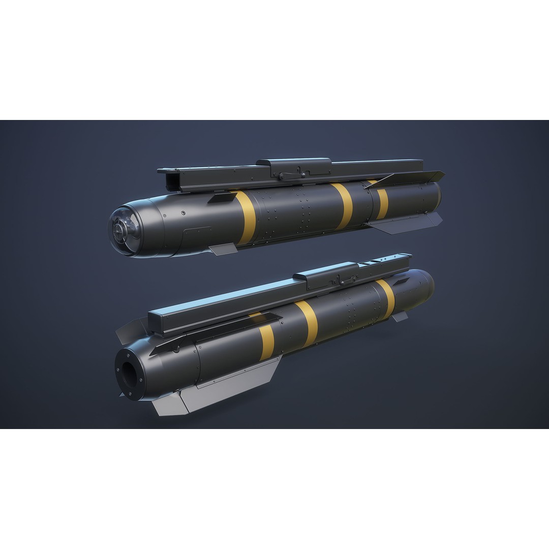 AGM-114 Hellfire 3D Model – High Poly Air-to-Ground Missile, Blender - View 9