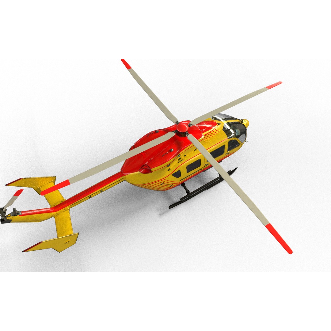 EC145 Helicopter 3D Model – Low Poly Game Asset, FBX, OBJ