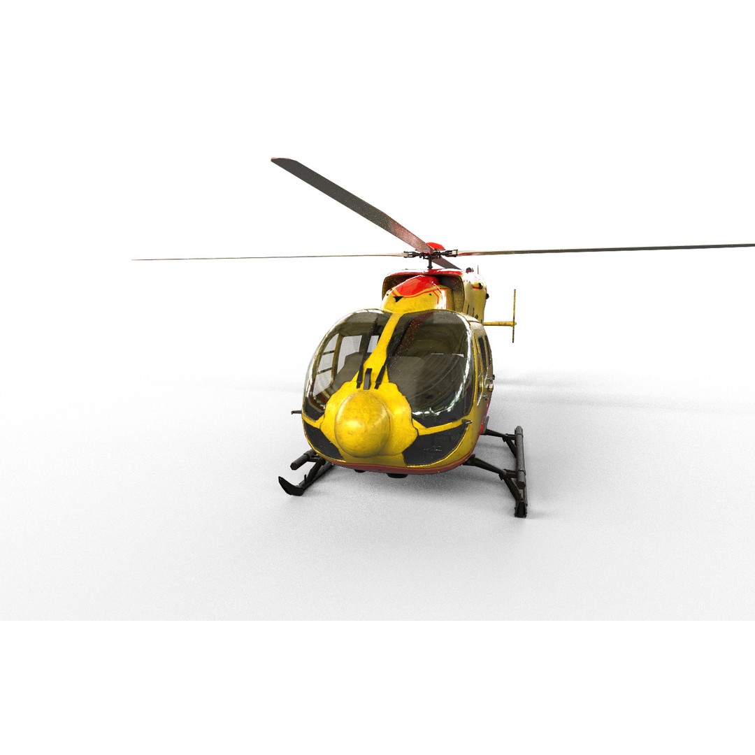 EC145 Helicopter 3D Model – Low Poly Game Asset, FBX, OBJ - View 3