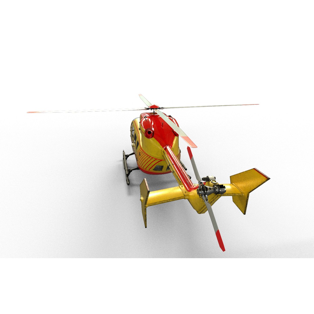 EC145 Helicopter 3D Model – Low Poly Game Asset, FBX, OBJ - View 5