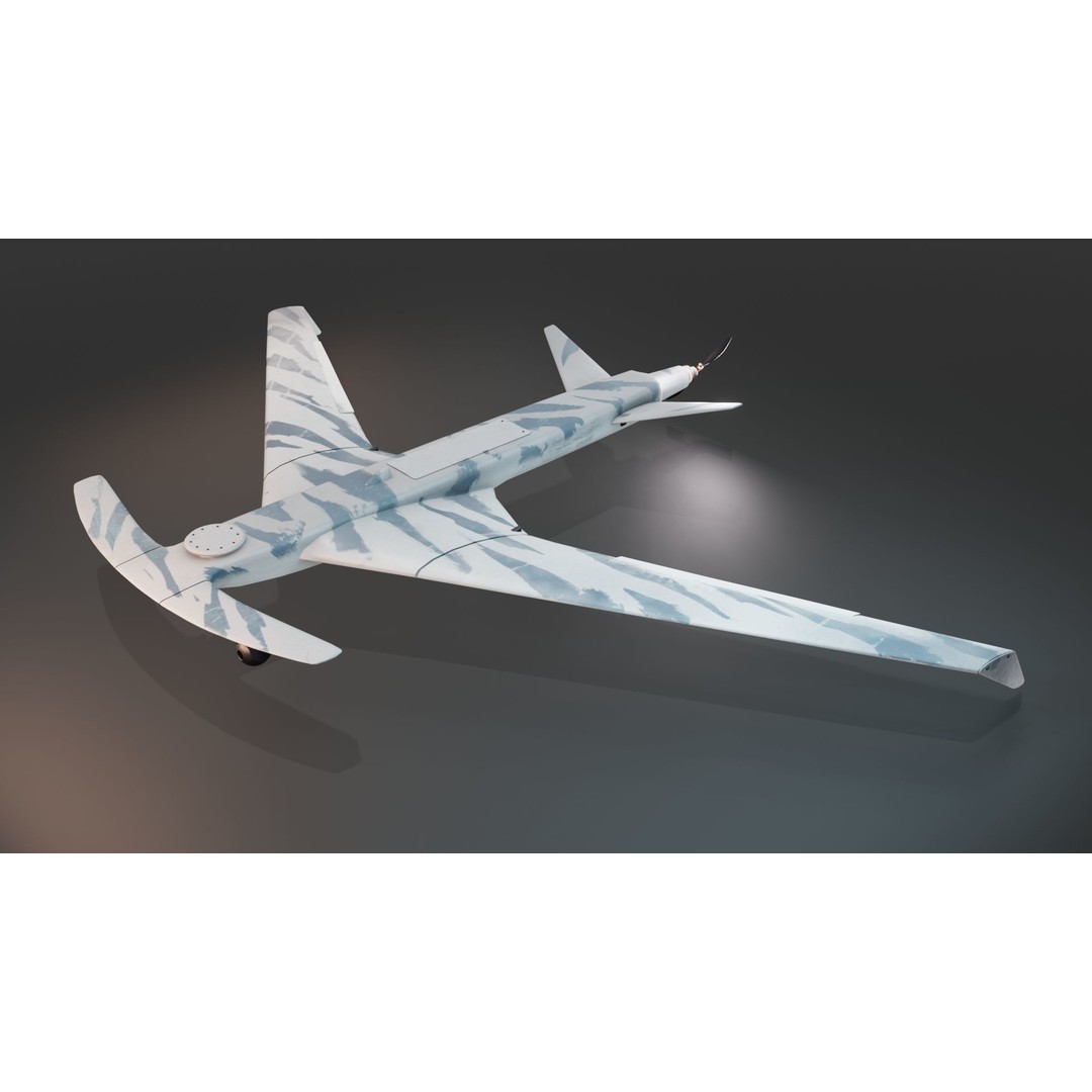 Drone Shark 3D Model – Low Poly Military Aircraft, FBX, Blender