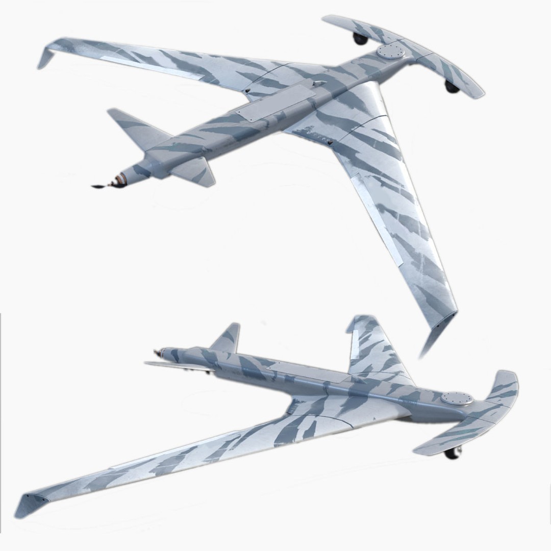 Drone Shark 3D Model – Low Poly Military Aircraft, FBX, Blender - View 3