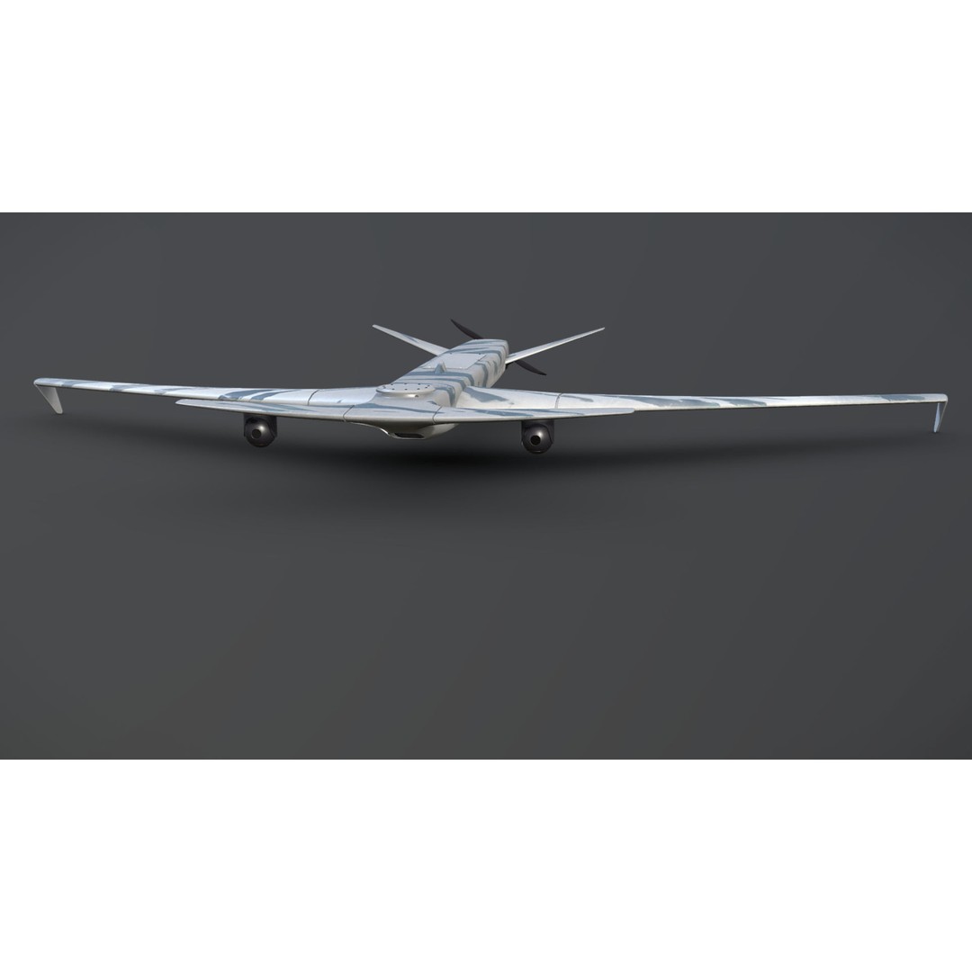 Drone Shark 3D Model – Low Poly Military Aircraft, FBX, Blender - View 7