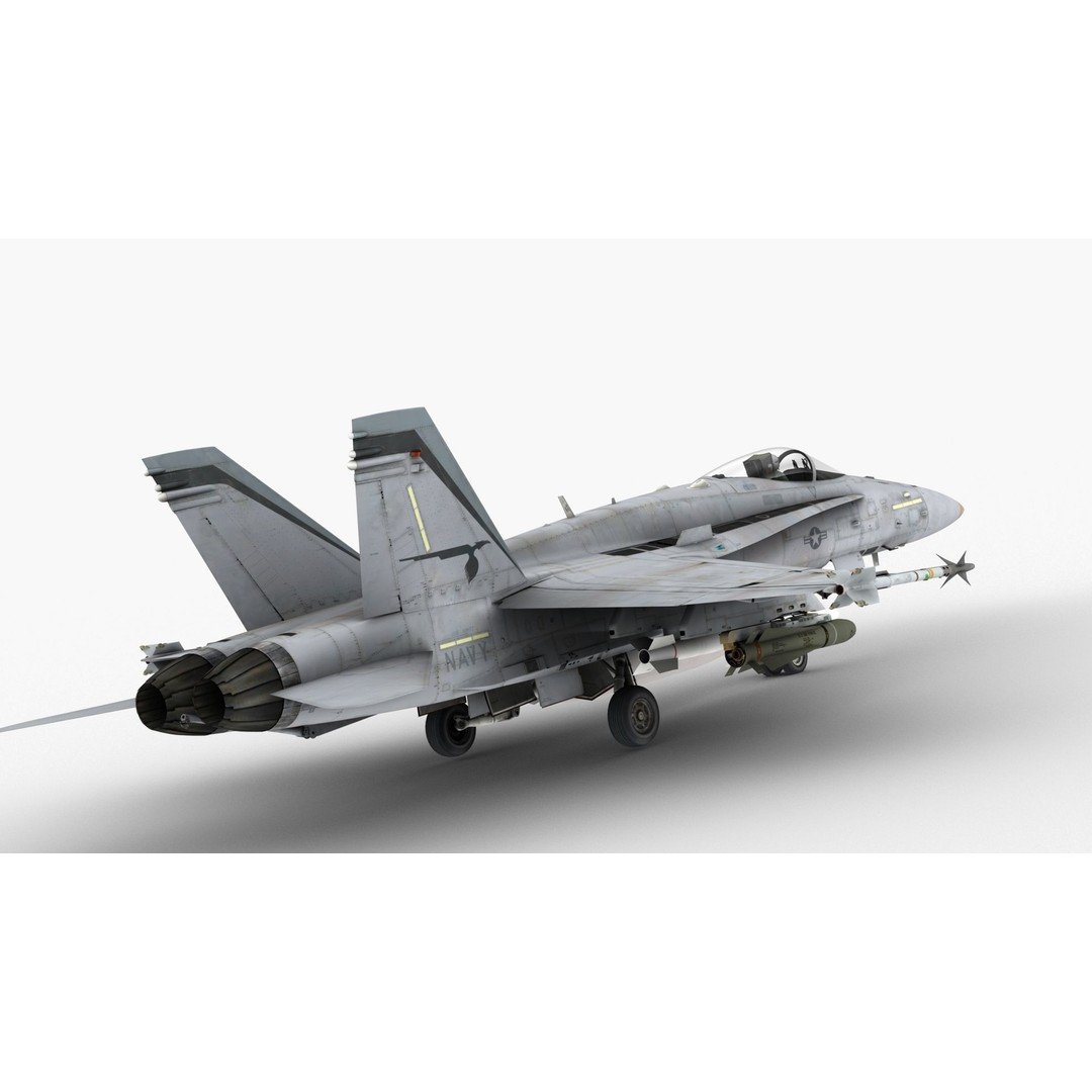 FA-18C Super Hornet 3D Model – High Poly Game-Ready Aircraft, FBX e3d - View 10