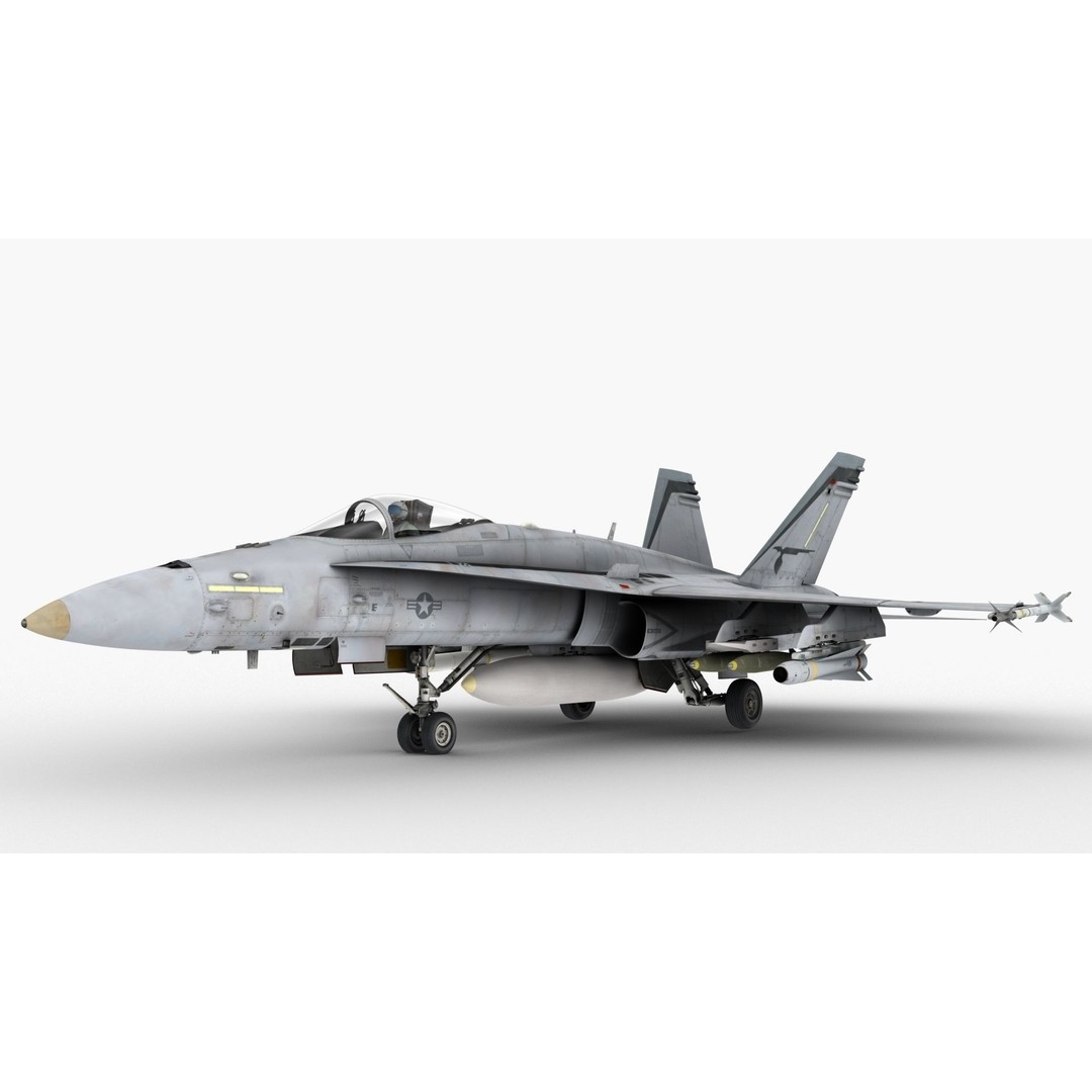 FA-18C Super Hornet 3D Model – High Poly Game-Ready Aircraft, FBX e3d - View 11