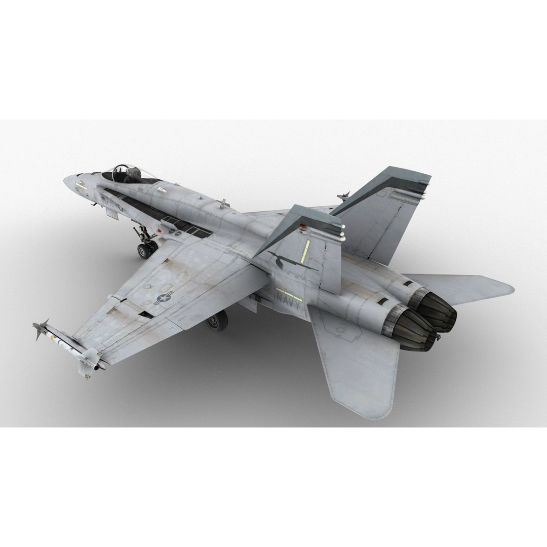 FA-18C Super Hornet 3D Model – High Poly Game-Ready Aircraft, FBX e3d - View 14