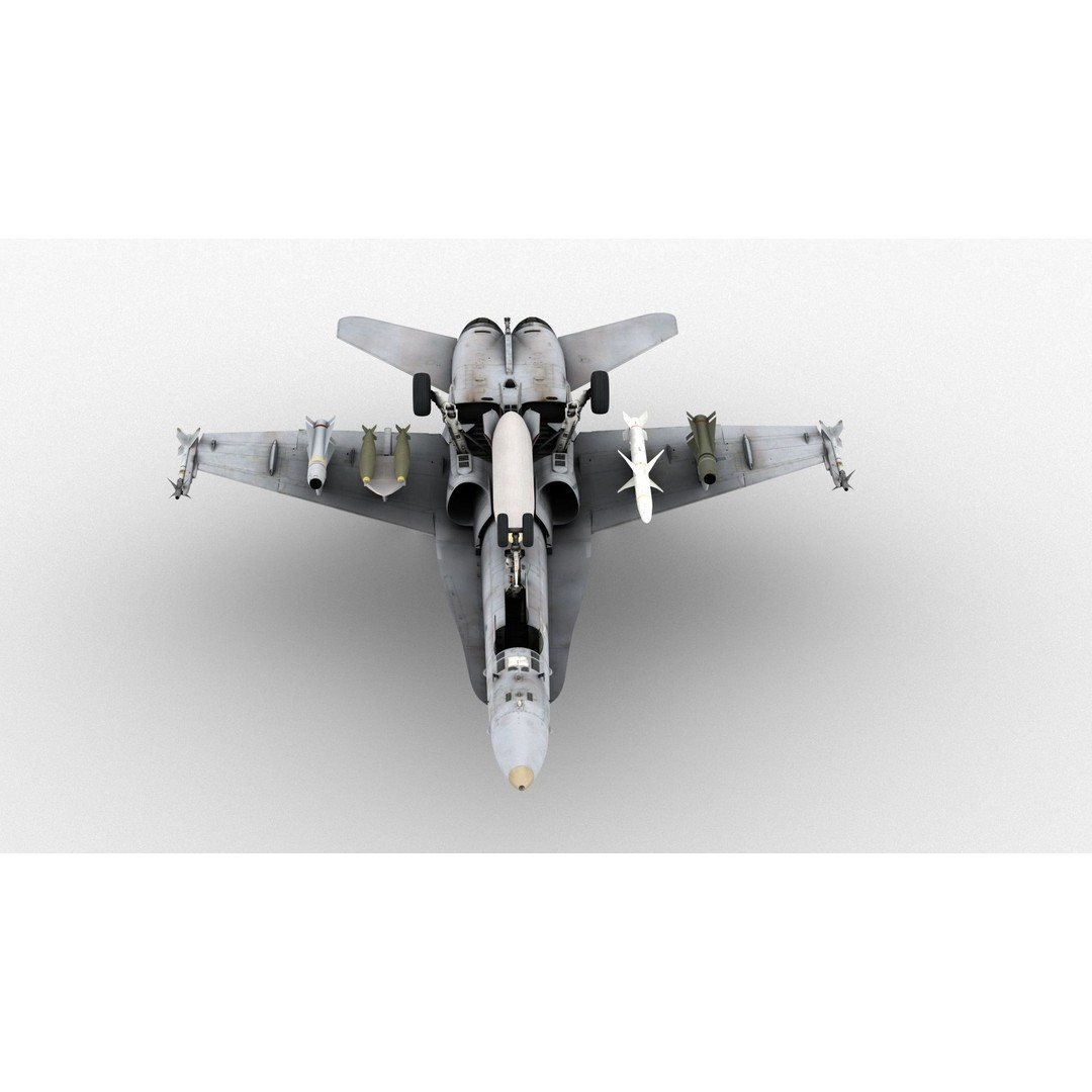 FA-18C Super Hornet 3D Model – High Poly Game-Ready Aircraft, FBX e3d - View 15