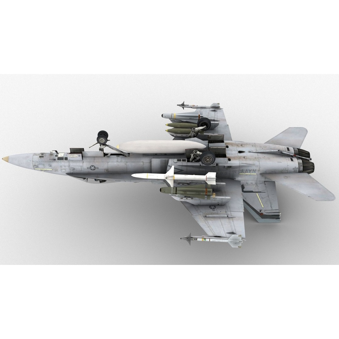 FA-18C Super Hornet 3D Model – High Poly Game-Ready Aircraft, FBX e3d - View 16