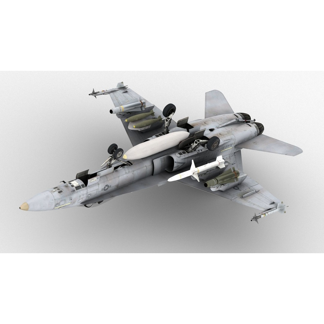 FA-18C Super Hornet 3D Model – High Poly Game-Ready Aircraft, FBX e3d - View 17