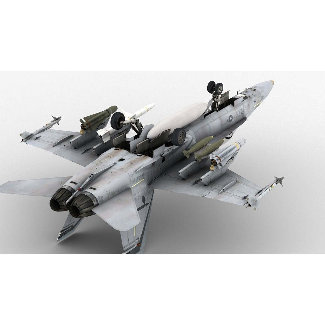 FA-18C Super Hornet 3D Model – High Poly Game-Ready Aircraft, FBX e3d - View 18