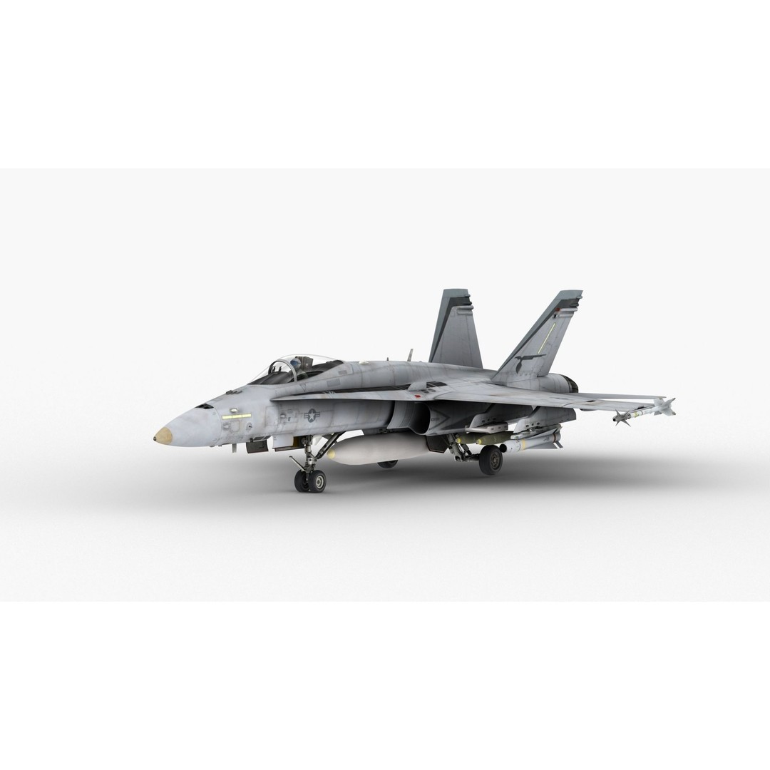 FA-18C Super Hornet 3D Model – High Poly Game-Ready Aircraft, FBX e3d - View 3