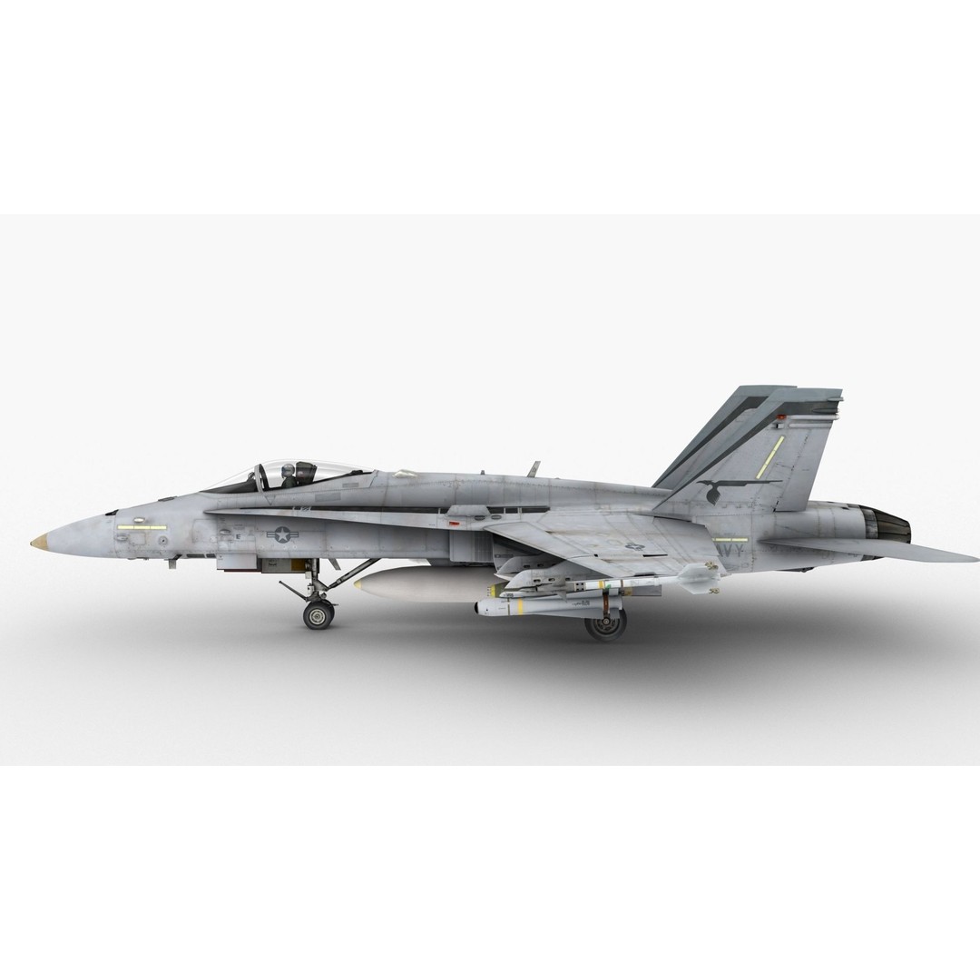 FA-18C Super Hornet 3D Model – High Poly Game-Ready Aircraft, FBX e3d - View 4