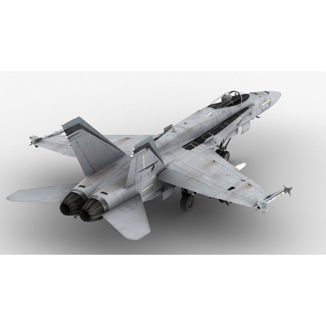 FA-18C Super Hornet 3D Model – High Poly Game-Ready Aircraft, FBX e3d - View 5
