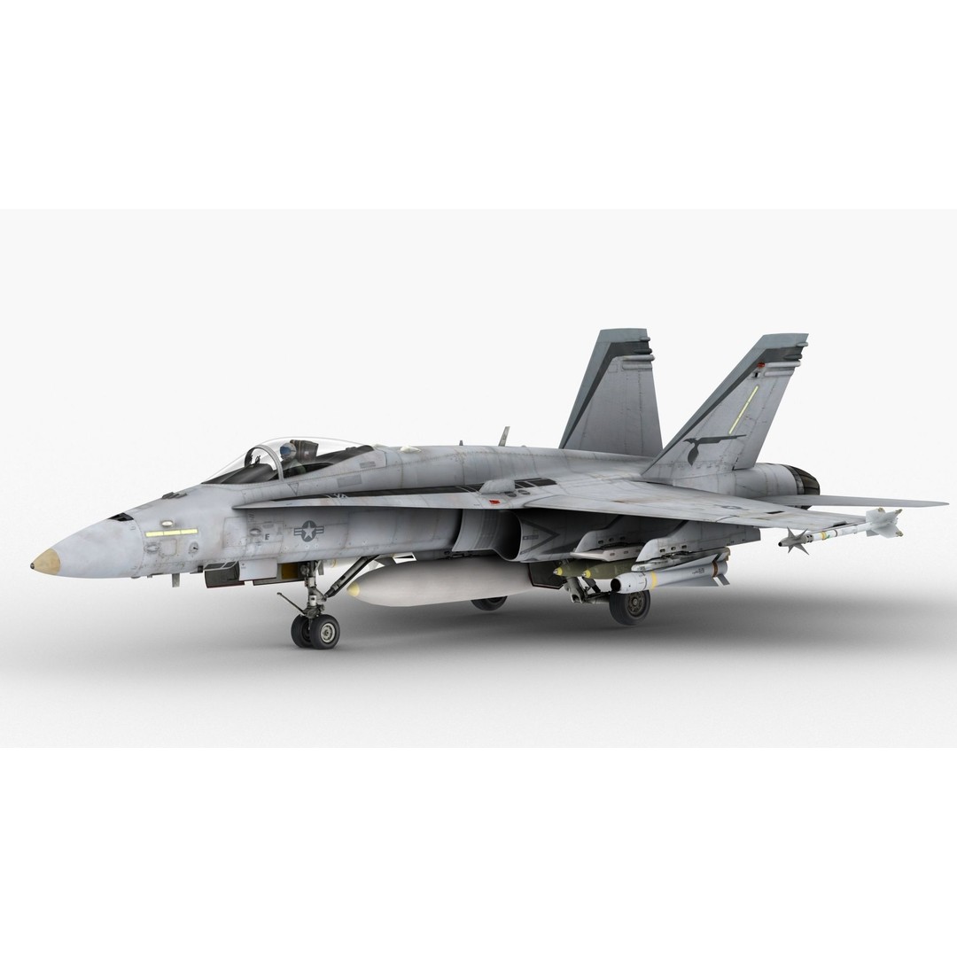 FA-18C Super Hornet 3D Model – High Poly Game-Ready Aircraft, FBX e3d - View 6